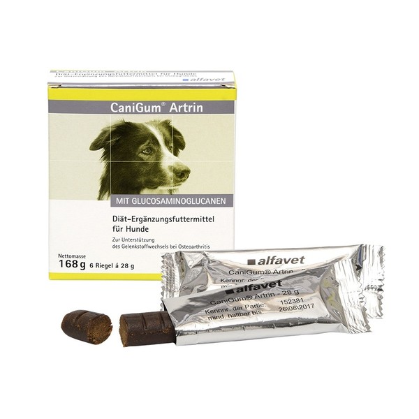 Alfavet Canigum Artrin - 6 X 28G ErgäNzungsfuttermittel FüR Hunde (204,55 Eur/Kg-image