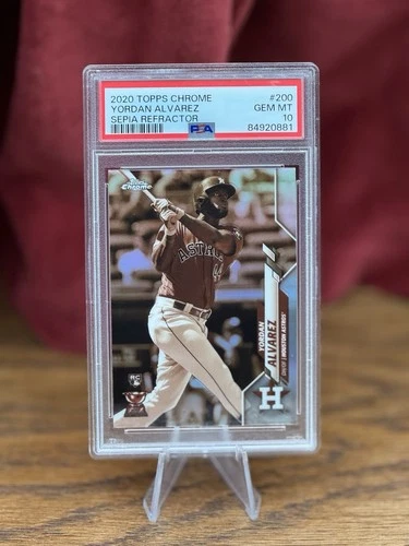 2020 Topps Chrome Yordan Alvarez RC Sepia Refractor Rookie #200 Astros PSA 10