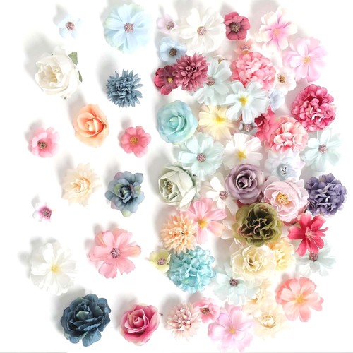 80Pcs Artificial Flower Heads 25-43mm for Wedding Bouquets Cake Top Decoration - Picture 13 of 14