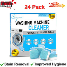 Washing Machine Cleaner Descaler 24 Pack - Deep Cleaning Tablets For HE Front
