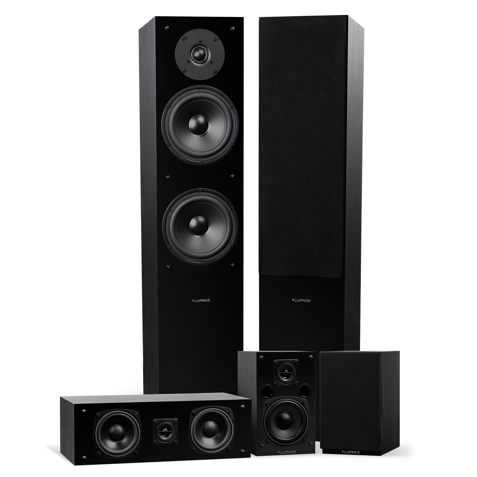 Fluance Elite 5.0 Surround Sound Home Theater Speaker System - Black