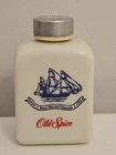 Vintage Old Spice Talcum Powder For Men Milk Glass Bottle 1 3/8 oz.