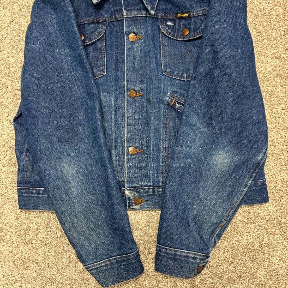Wrangler 126mj 70s　76~78年 made in usa Vintage 1970s Wrangler 126MJ No Fault Denim Jacket Size 44