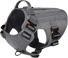 ICEFANG Tactical Dog Harness with 4X Metal Buckle,Working Dog MOLLE K9 Vest Sz M