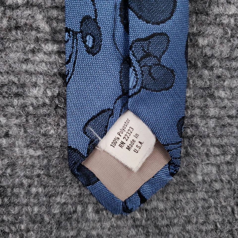 Gravata masculina vintage Balancine The Tie Works Disney azul Mickey Mouse tecido de seda - Imagem 3 de 4