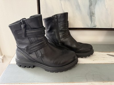 New WOB ECCO WOMEN'S TREDTRAY MOTO BOOT  Black 38 7-7.5 US