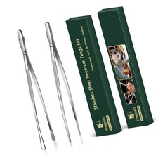 2 Pcs 12-Inch Cooking Tweezers Fine Tweezer Tongs, Extra-Long Stainless Steel...