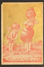 Antique Victorian Trade Card Soapine, Kendall Mfg Cupid Providence R.I.