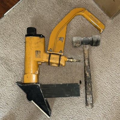 Bostish model M111 Air Powered hardwood flooring stapler. With Mallet