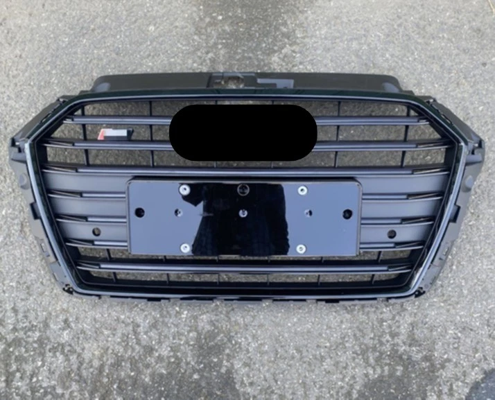 适用于奥迪 A3 S3 风格黑色条纹前保险杠格栅 2017 - 2018 - 2019 - 2020 — 第 3/4 张图片