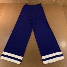 Fashion Nova Womens Medium Blue White Striped Hem High Rise Wide Leg Pant NWT