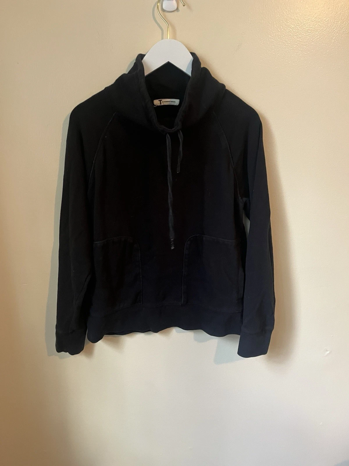 Felpa nera con cappuccio donna T By Alexander Wang taglia S