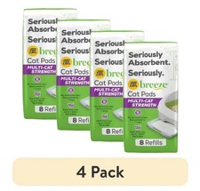  4 pack Purina Tidy Cats Breeze Absorbent Cat Litter Pads, Odor Control, 8 ct