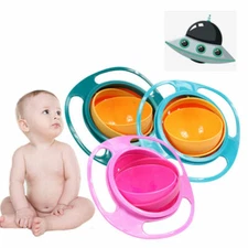 Baby 360 Rotating Bowl Magic Feeding Infant Gyro Bowl Non No-Spill Cup Kids Gift