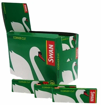 Swan Regular Green Cut Corners Genuine Cigarette Rolling Papers