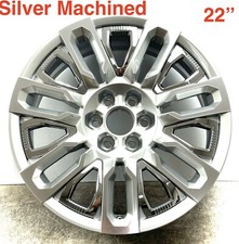 1 Single Gmc Sierra Yukon Denali Ultimate 22 Oem Silver Machined Wheel Rim 3650