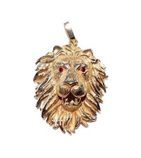 Pendente testa di Leone in oro giallo 750%