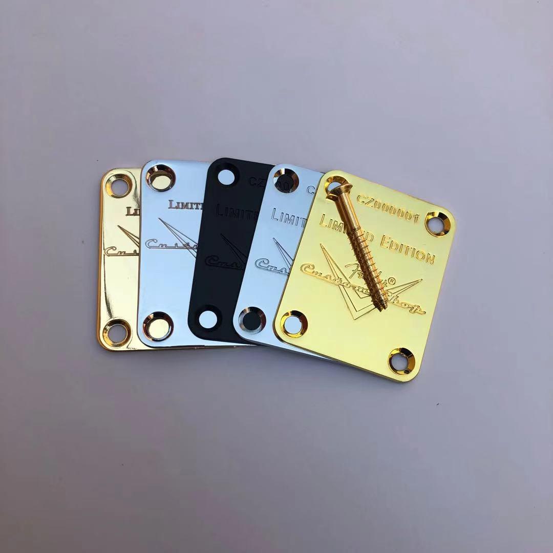 Laser Engraved Custom Shop Metal Guitar Neck Joint Plate For