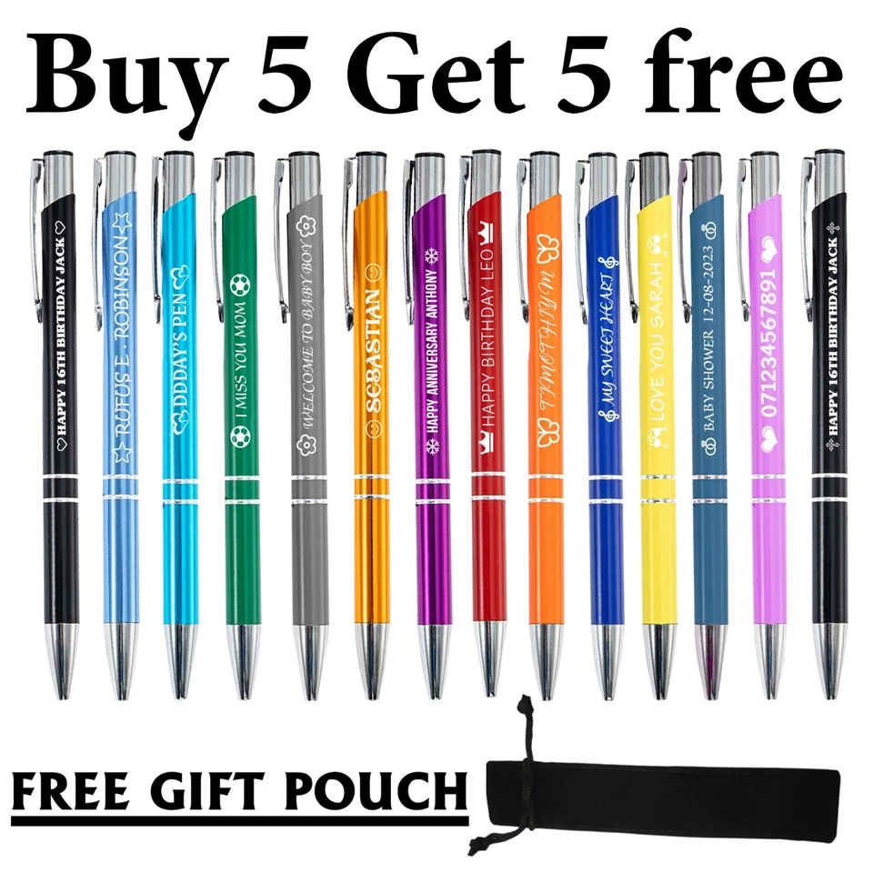 CRAFTMONK Personalised Pen Promotional your message Top Quality Laser Engraved Bulk Order