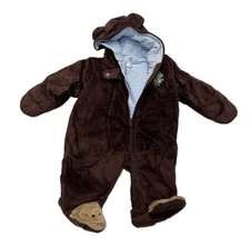 Boys Carters NB Newborn Plush Fleece Bunting One Piece Coat Hoodie Romper Warm