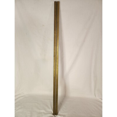 #ad Brass Tubing Pipe Pole Sleeve Embossed Square 36quot; x 3 4quot; Lamp Part a Pair $64.99