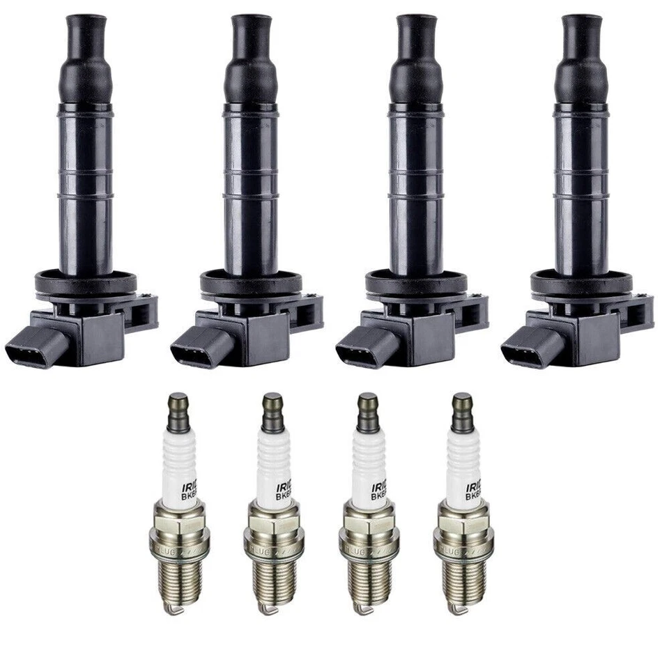 Bobina de ignição e vela de ignição 4 peças para 2001-07 Toyota Highlander RAV4 L4 2.0L 2.4L - Imagem 2 de 4