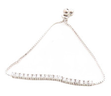 925 Silver White Cubic Zirconia Adjustable Child Box Chain Bracelet BT1061