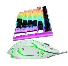 LED Keyboard and Mouse, 104 Keys Rainbow Backlit Keyboard 7 Color