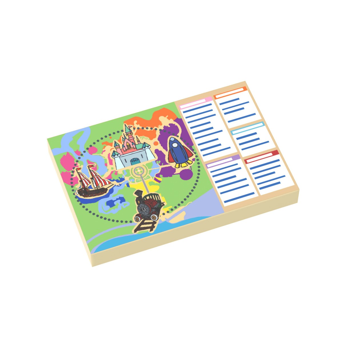 Mappa Parco Tematico Personalizzata Studbee, Piastrella 2x3, Compatibile LEGO, MOC