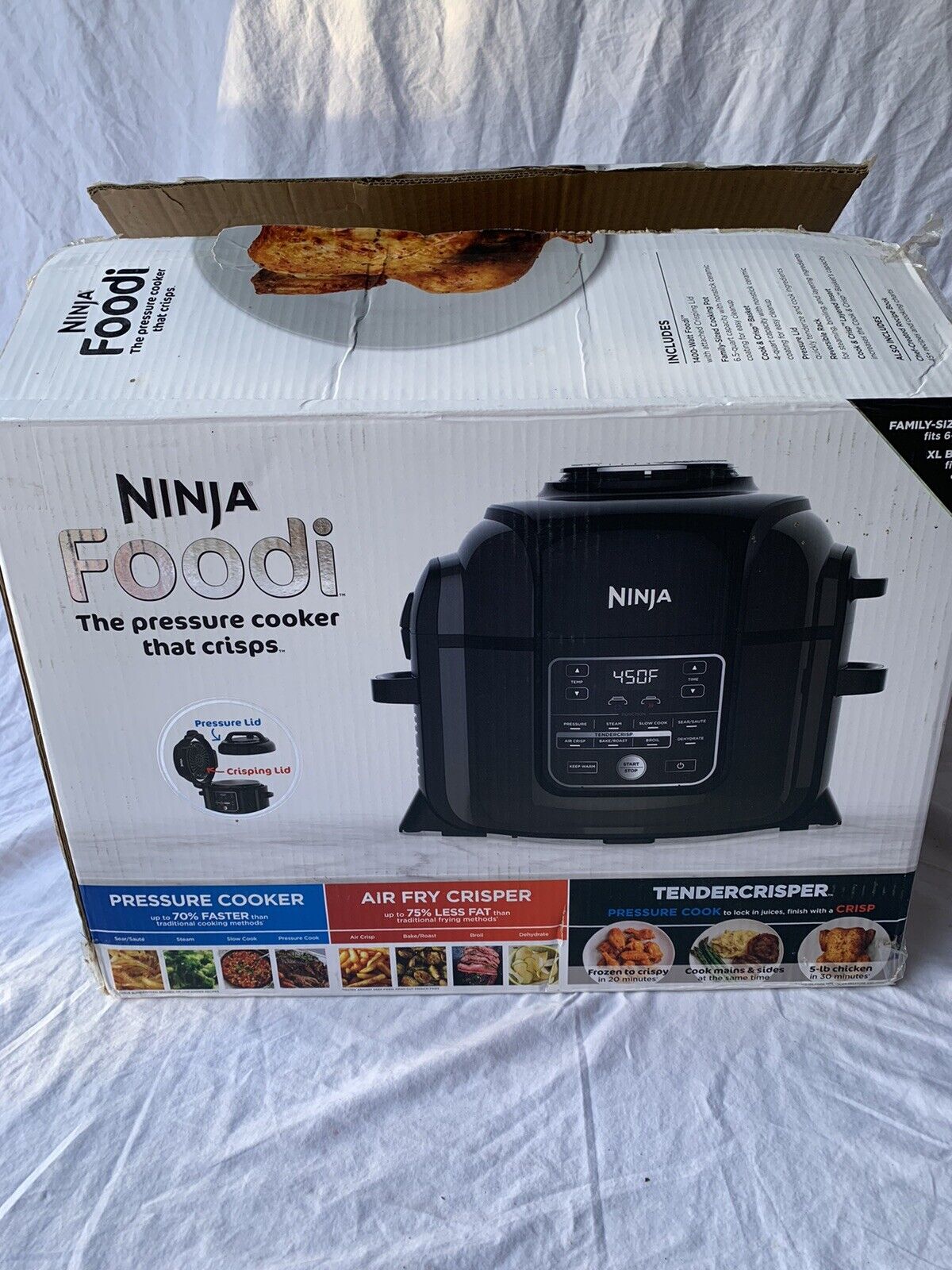 Ninja TenderCrisp OP301 Electric Pressure Cooker – Black – Top Pressure ...