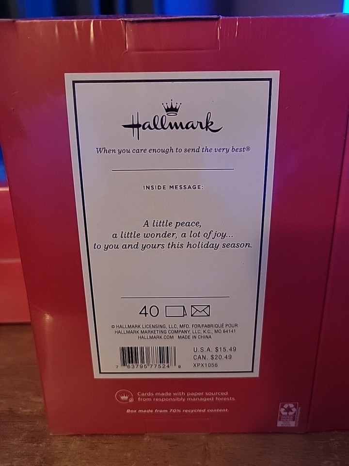 HALLMARK Box OF 40 CHRISTMAS Cards Snowflake New eBay