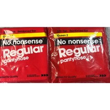 NO NONSENSE Reinforced toes pantyhose Sheer 1-Black 330 And 1-Tan Size Queen 2