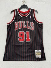 Men's Dennis Rodman Black Chicago Bulls 1995/96 Hardwood Classics Jersey Size Lg