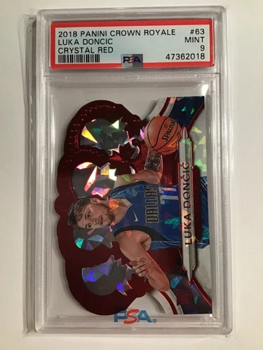 2018 Panini Crown Royale #63 LUKA DONCIC Crystal Red #'d /49 PSA 9