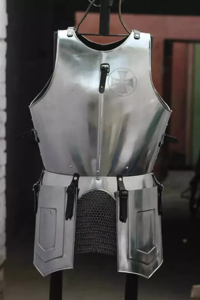 Elmo Medievale Da Crociato - Casco In Acciaio Per Larp E Rievocazione, Misure 66 Cm Circonferenza
