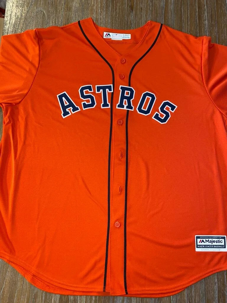 HOUSTON ASTROS MAJESTIC OFFICIAL BASE JERSEY ORANGE WITH BLANK