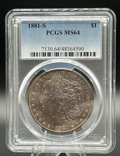 Rainbow Toned 1881-S Morgan Dollar PCGS MS 64 2 Sided Toned!