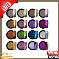 16 Jars Chrome Nail Powder Metallic Mirror Effect Holographic Aurora  Nail Art 