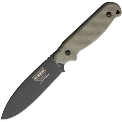 ESEE Laser Strike Fixed Knife 4.88'' 1095HC Steel Full Tang Blade Micarta Handle
