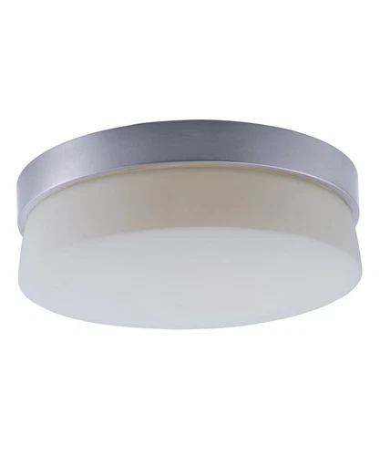 Flux 11"W 1-Light LED Flush Mount Light Fixture Satin Silver Finish - Picture 1 of 8