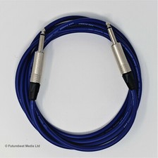 Van Damme Pro Cable Guitar Keyboard Lead Neutrik Jack to Jack Plugs Blue 3M