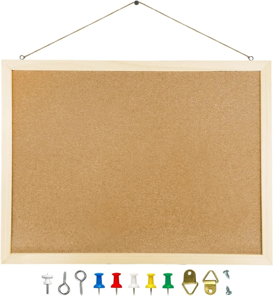 GDMINLO Cork Board Bulletin Board, 15.7"X 12" pin Boards for Walls, Oak Wood - Image 3 of 4