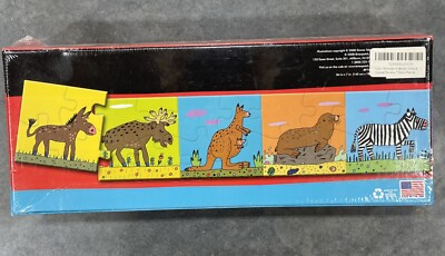 7 Foot Jumbo 48 Piece Floor Puzzle by Simms Taback Animal Parade New/Sealed