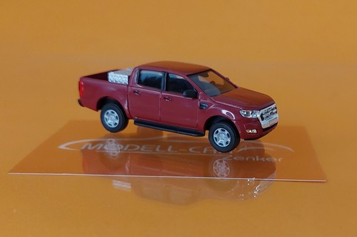 Busch 52843 Ford Ranger techo rígido rojo vino con caja de aluminio 1:87 nuevo modelo