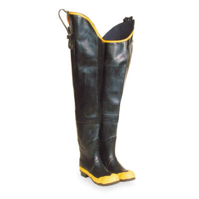 GRAINGER APPROVED 5T254 Hip Wader,Men's,8,Steel,Black/Yellow,PR 5T254