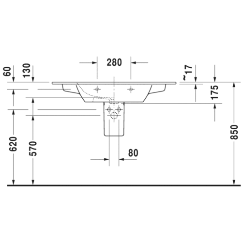 Duravit White Basin, Range Type ME by STARCK. Model Number:2336120000 - Picture 3 of 3