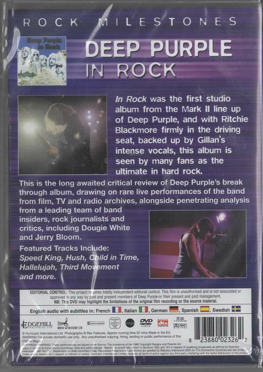 その他 Music Milestones: Deep Purple in Rock [DVD] Deep Purple - In Rock/Rock Milestones: Amazon.de: Deep Purple
