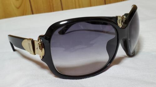 Gucci belt buckle metal glamorous big lens sunglasses black Unisex model oval  - Picture 1 of 9