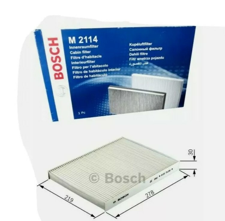Genuine Bosch Cabin Pollen Filter fits VW AMAROK MULTIVAN TRANSPORTER T5 T6 CARA