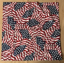 Vintage American Flag Scarf Bandana  100% Cotton Scarf Made In USA 20x21